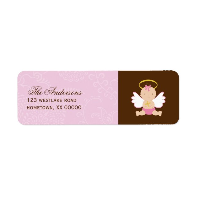 Precious Baby Girl Christening Label (Front)