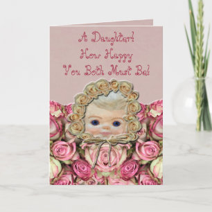 Precious Baby Girl Roses Congratulations Card