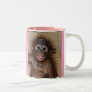 Precious Baby Orangutan Two-Tone Coffee Mug
