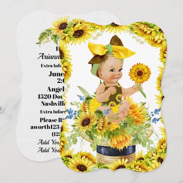 Precious Baby Shower or Birthday Invitation (Front/Back)