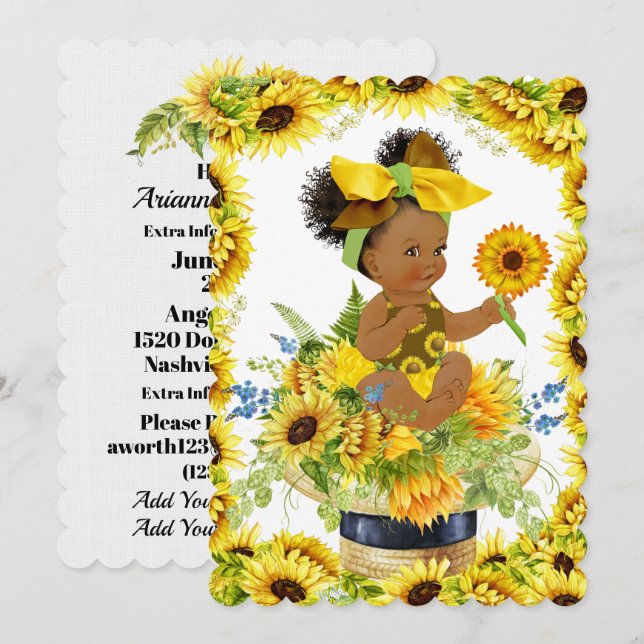 Precious Baby Shower or Birthday Invitation (Front/Back)