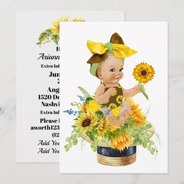 Precious Baby Shower or Birthday Invitation (Front/Back)