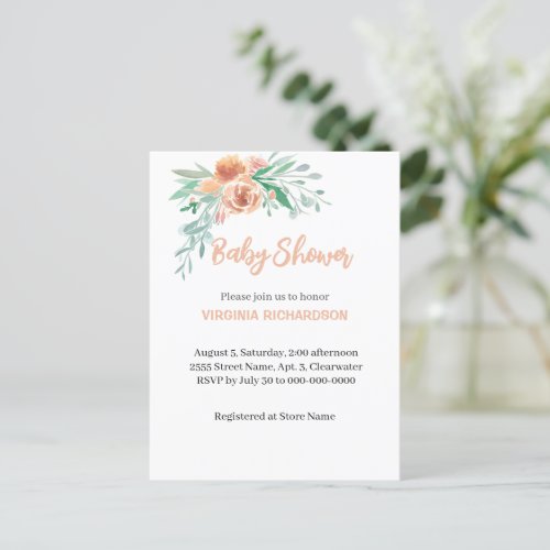 Precious Baby Shower Template Postcard