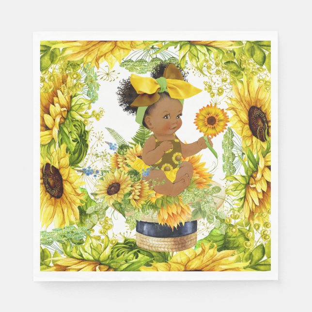 Precious Baby Sunflower Party Goods Napkins (Front)