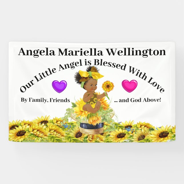 Precious Baby Sunflower Theme Banner (Horizontal)