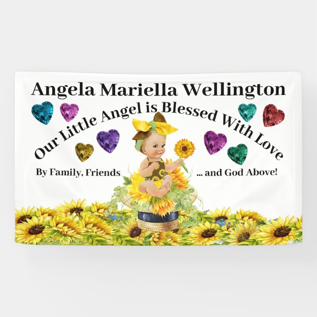 Precious Baby Sunflower Theme Banner (Horizontal)
