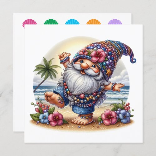 Precious Beach Gnome _ Theme Invitation