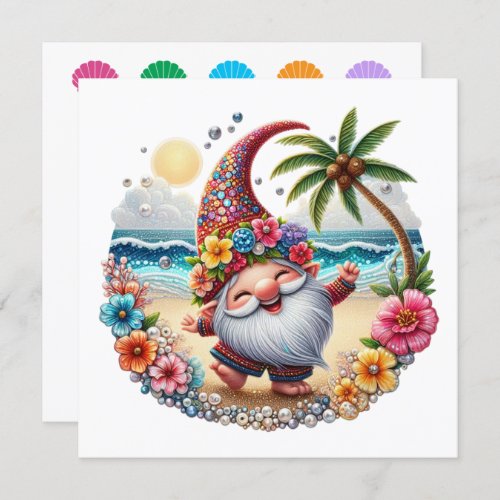 Precious Beach Gnome _ Theme Invitation