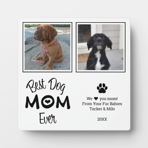 Precious Best Dog Mom 2 Photo Plaque