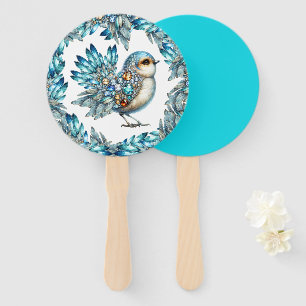 Precious Bling Birds Theme Invitation Hand Fan