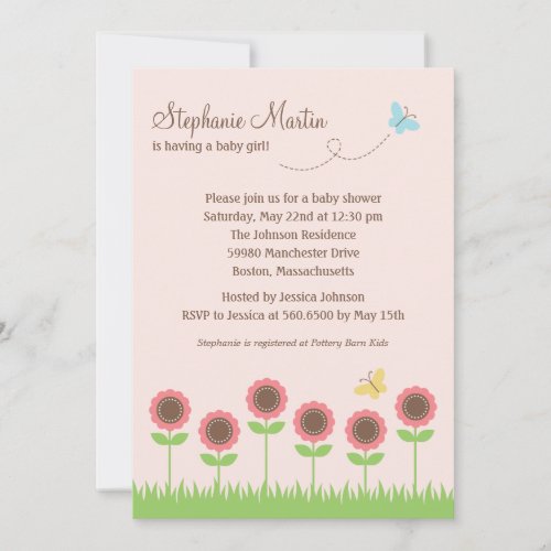 Precious Blooms Baby Shower Invitation