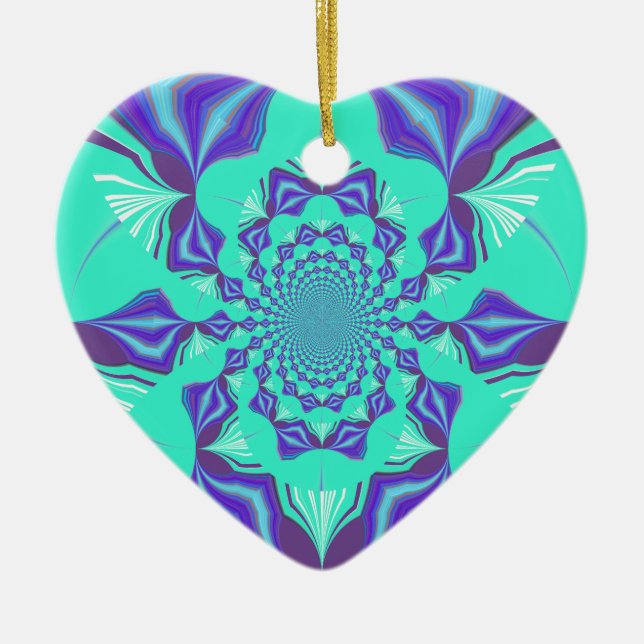 Precious blue ceramic ornament (Front)