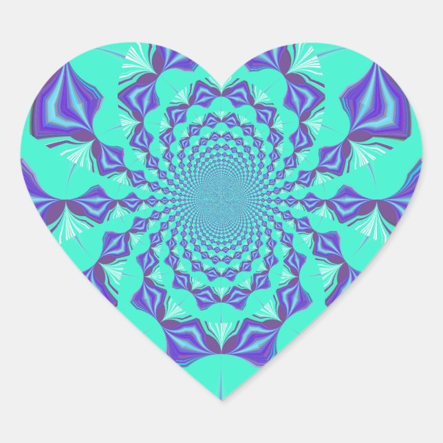Precious blue heart sticker (Front)