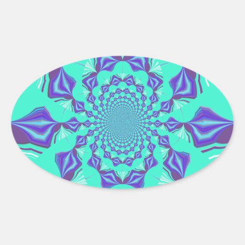 Precious blue oval sticker