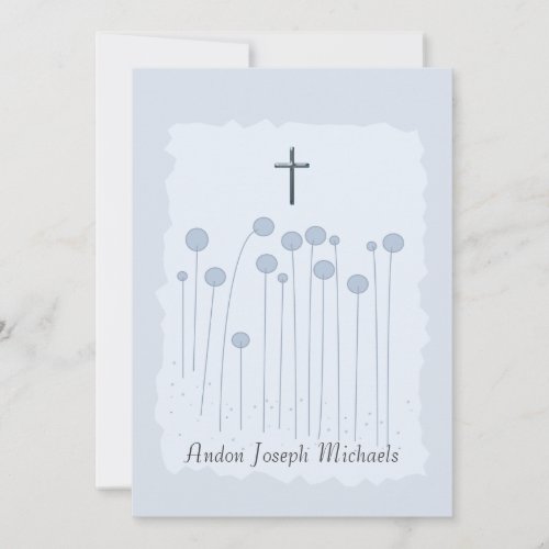 Precious Blue Religious Invitation