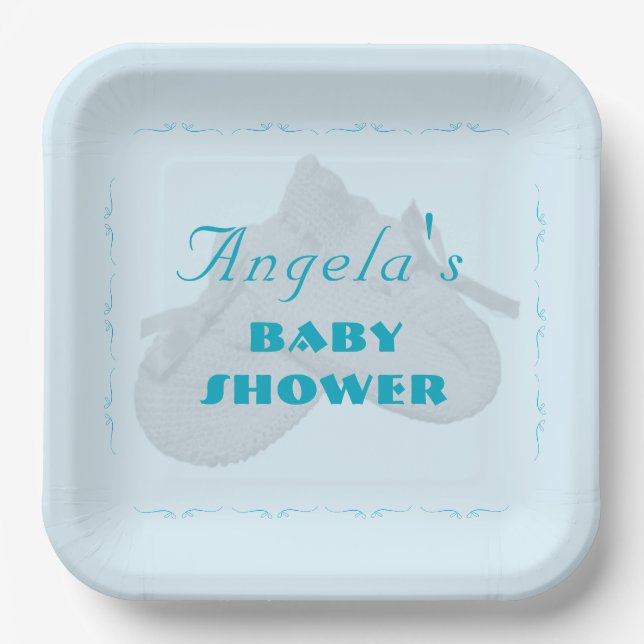 Precious Bundle Boy Baby Shower  Paper Plates (Front)