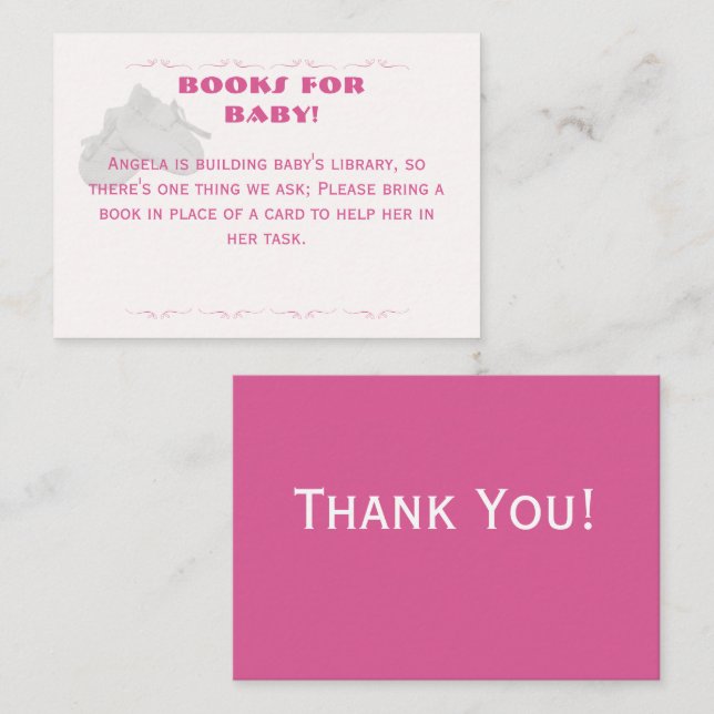Precious Bundle Girl Baby Shower  Enclosure Card (Front/Back)