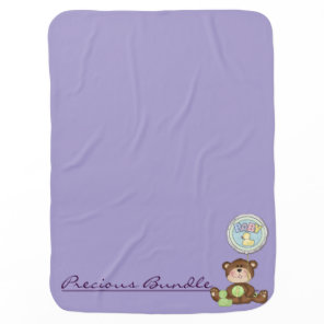 Precious Bundle Teddy Bear Lilac Unisex Receiving Blanket