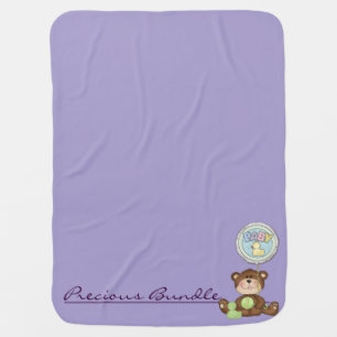 Precious Bundle Teddy Bear Lilac Unisex Receiving Blanket