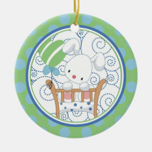 Precious Bunny Baby's First Christmas Ornament