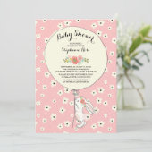 Precious Bunny Girls Baby Shower Invitation (Standing Front)