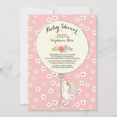Precious Bunny Girls Baby Shower Invitation (Front)