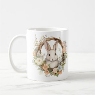 Precious Bunny Rabbit with Spring Flowers  Coffee Mug