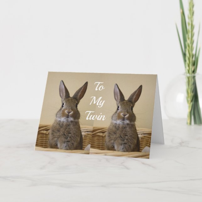 PRECIOUS BUNNY WISHES HE COULD HOP TO YOU! CARD (Front)