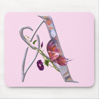 Precious Butterfly Initial A Mouse Pad