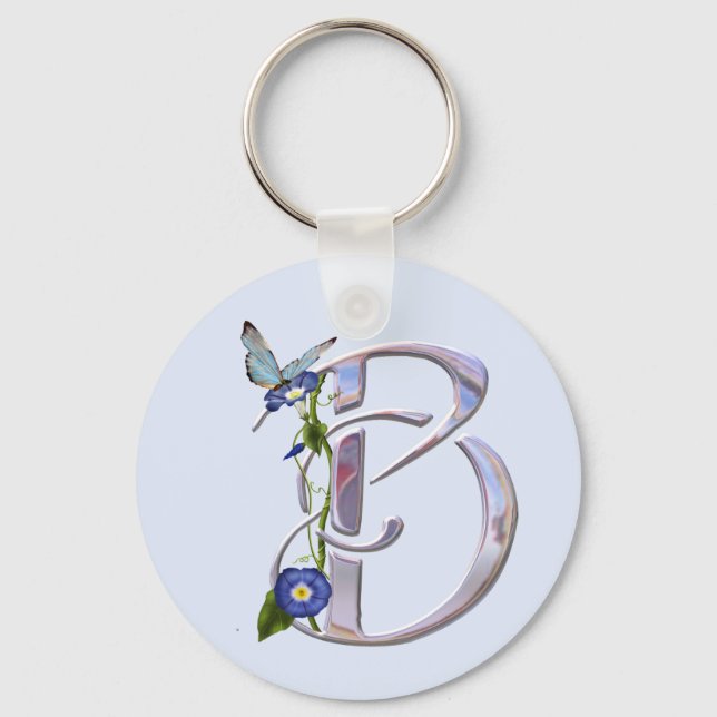 Precious Butterfly Initial B Keychain (Front)