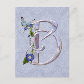 Precious Butterfly Initial B Postcard