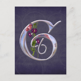 Precious Butterfly Initial G Postcard