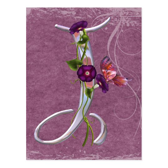 Precious Butterfly Initial J Postcard