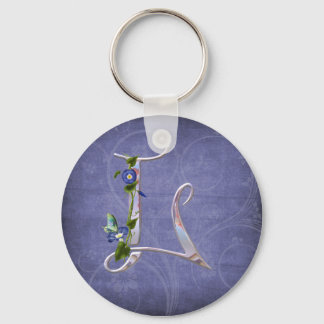 Precious Butterfly Initial L Keychain