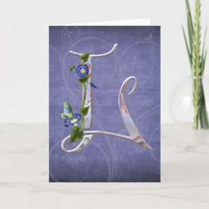 Precious Butterfly Initial L Note Card