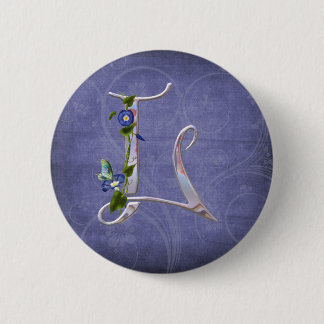 Precious Butterfly Initial L Pinback Button