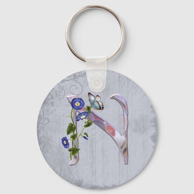 Precious Butterfly Initial N Keychain (Front)