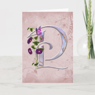 Precious Butterfly Initial P Note Card