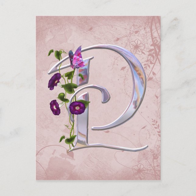 Precious Butterfly Initial P Postcard (Front)