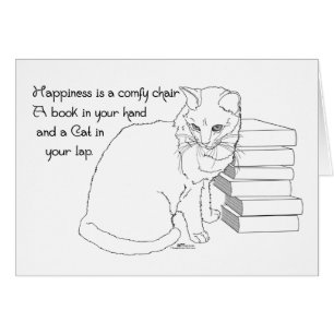 Precious Cat with Books Cards
