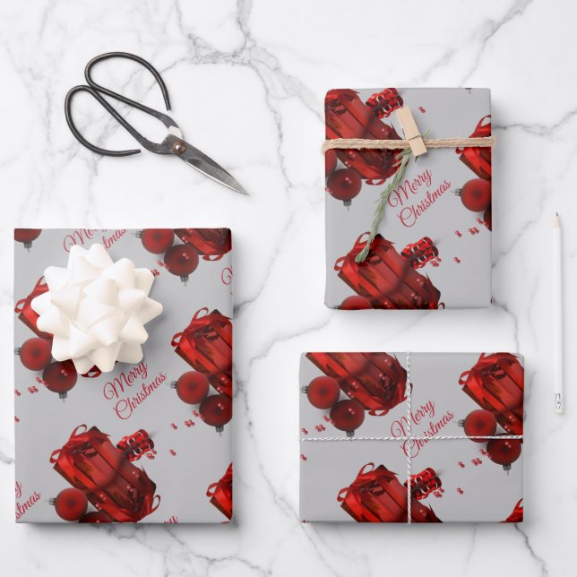 Precious Christmas Present Professional Wrapping Paper Sheets (Front)