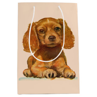 precious cocker spaniel puppy medium gift bag