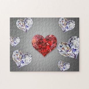 Precious Diamond Elegant Hearts Jigsaw Puzzle