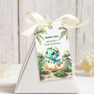 Precious Dino Baby Shower Hatching Soon Gift Tags