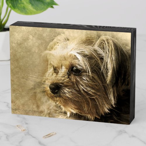 Precious Dog Watercolor Painting  Wooden Box Sign