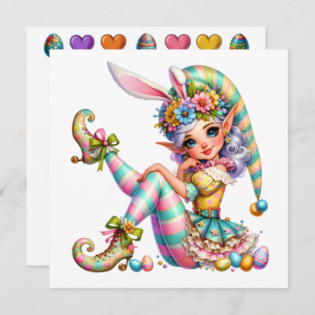 Precious Easter Elf - Elf Theme Invitation (Front/Back)