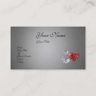 Precious Elegant Diamond Hearts Business Card