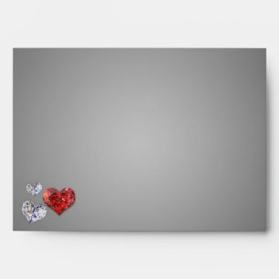 Precious Elegant Diamond Hearts Envelope