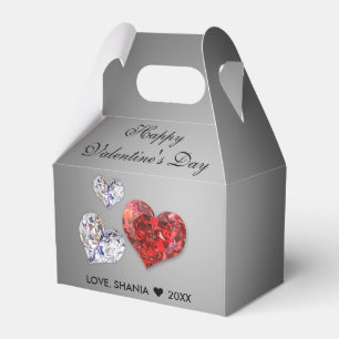Precious Elegant Diamond Hearts Favor Boxes
