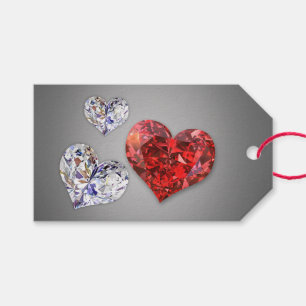 Precious Elegant Diamond Hearts Gift Tags